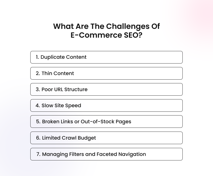 ecommerce seo problems