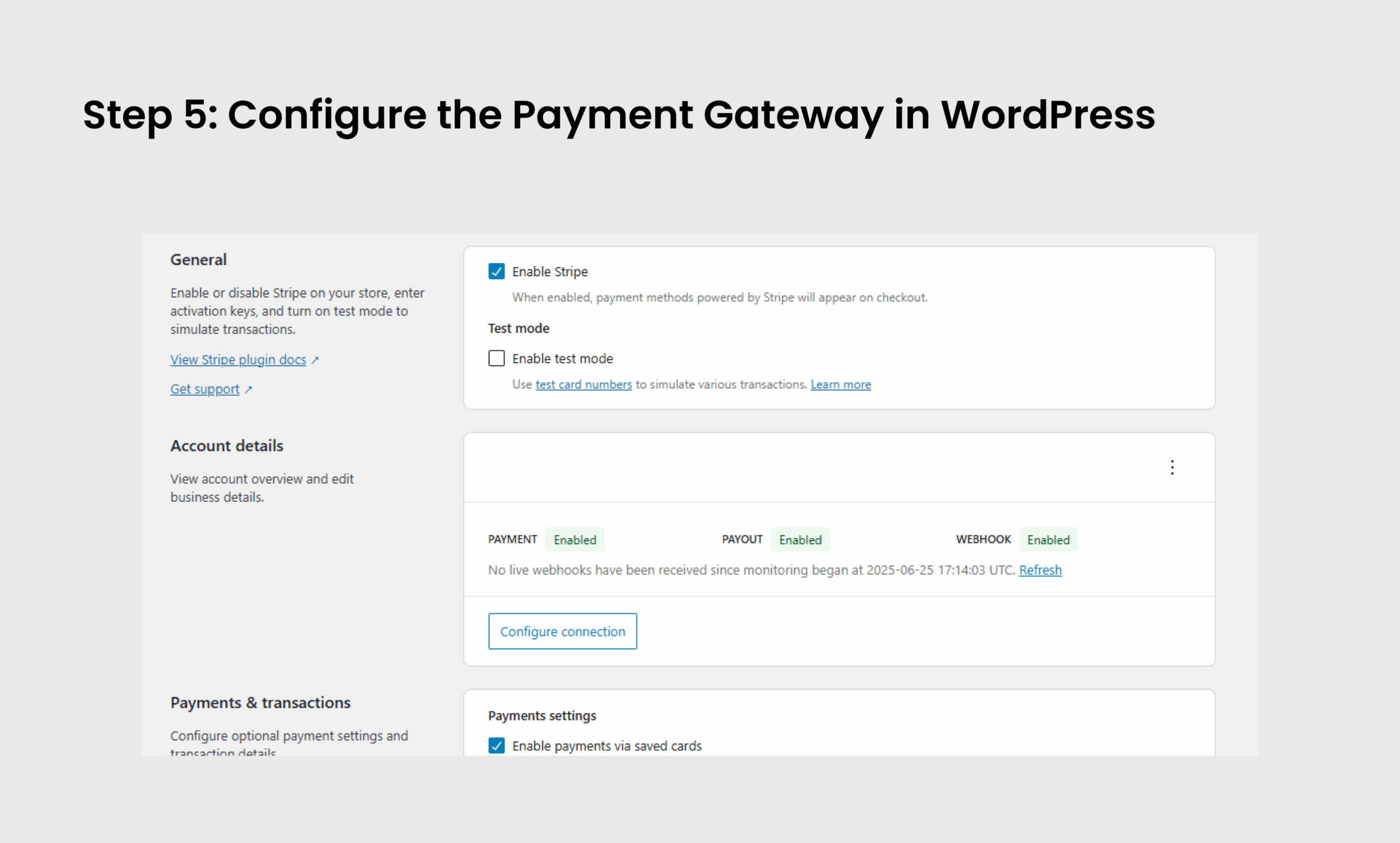 Configure the Payment Gateway in WordPress