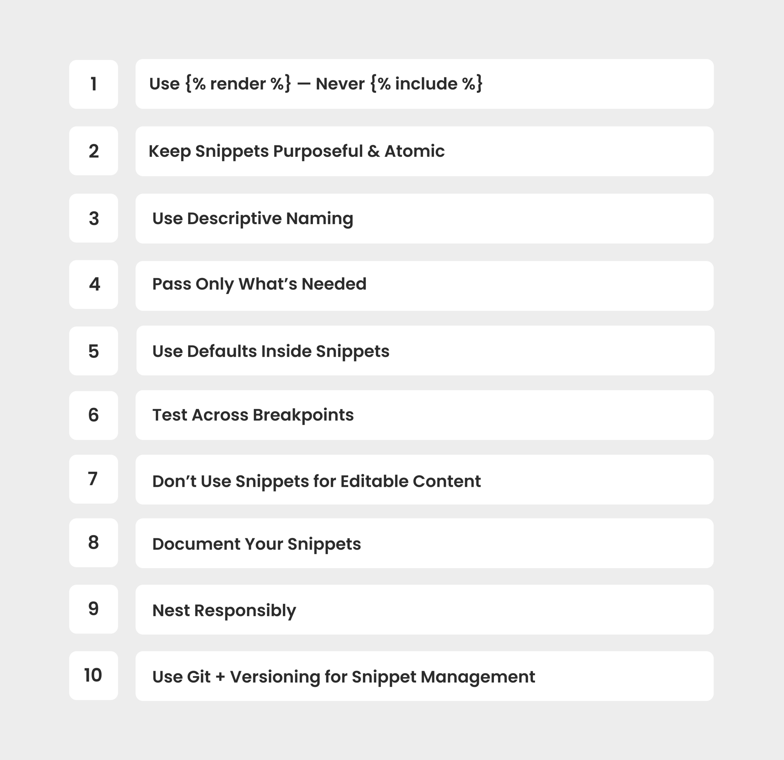 Best Practices for Including Snippets in Shopify