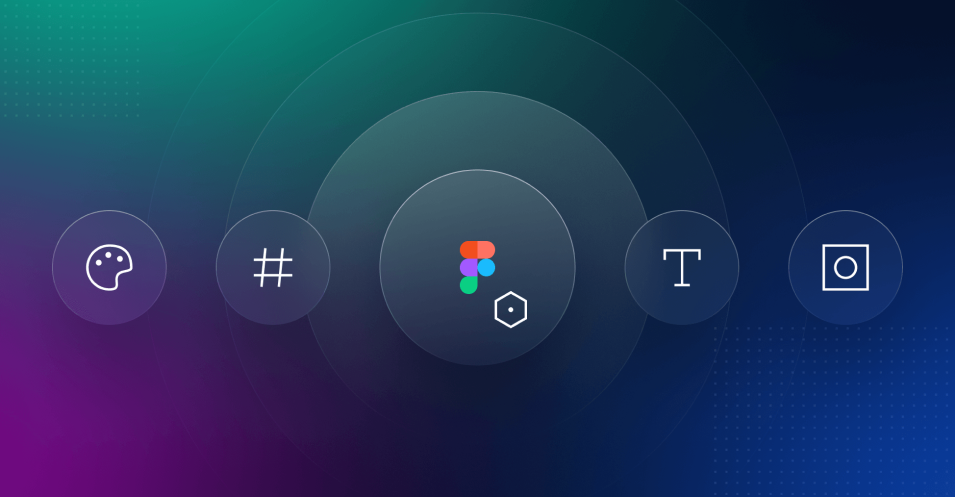 Diagram explaining integration between Figma design files, codebases, and plugins using design tokens