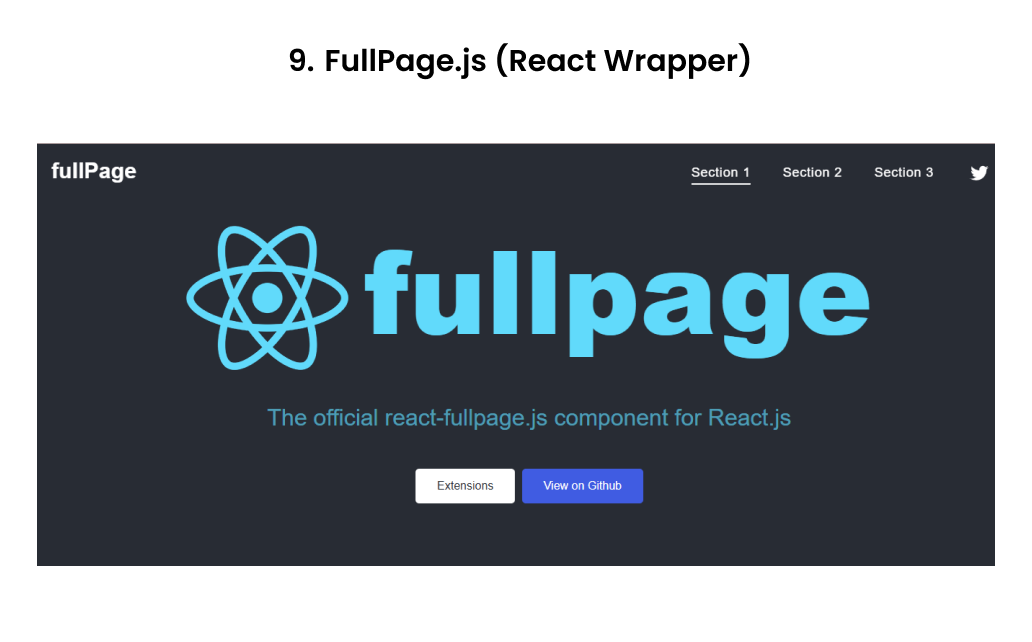 FullPage.js React Wrapper – Full-screen React carousel and scrolling library for immersive web design