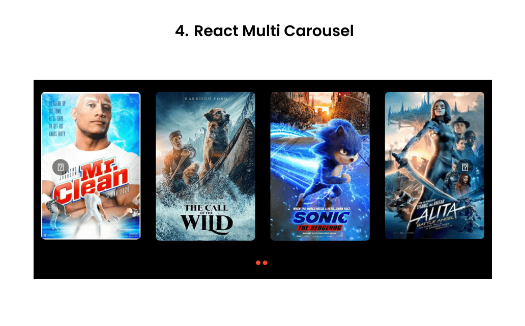 React Multi Carousel – Multi-item React carousel component with responsive layout