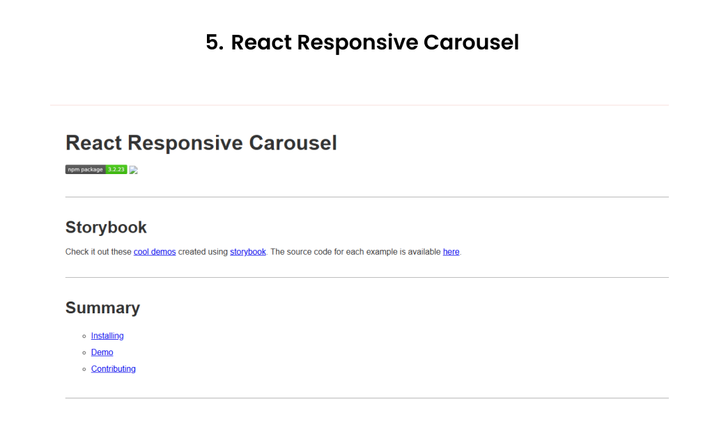 React Responsive Carousel – Simple and adaptive React slider with Storybook demos